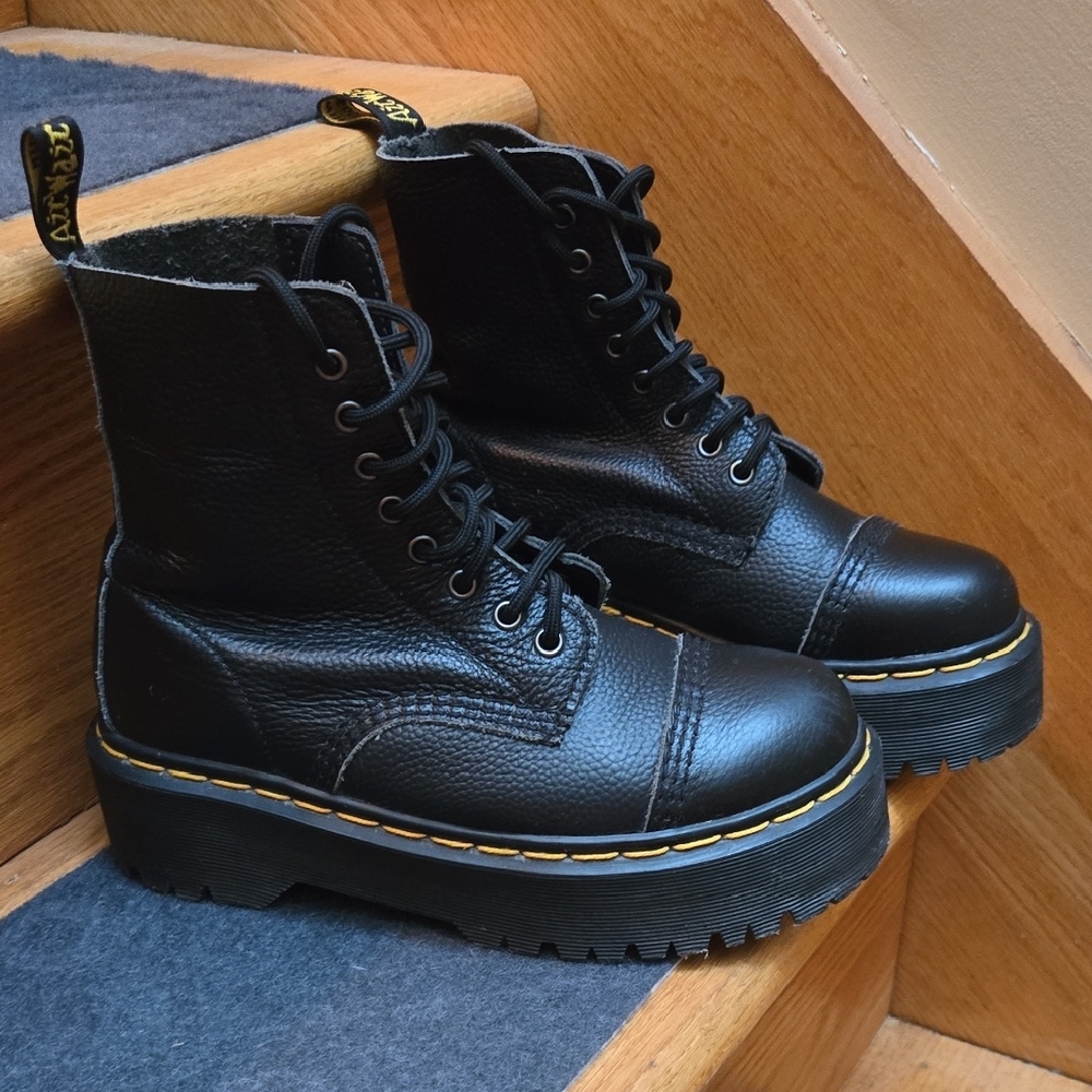 Dr. Martens Black Platform Combat Boots